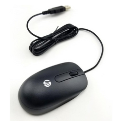 Mouse cablato USB HP | Design ergonomico | Plug & Play | Nero