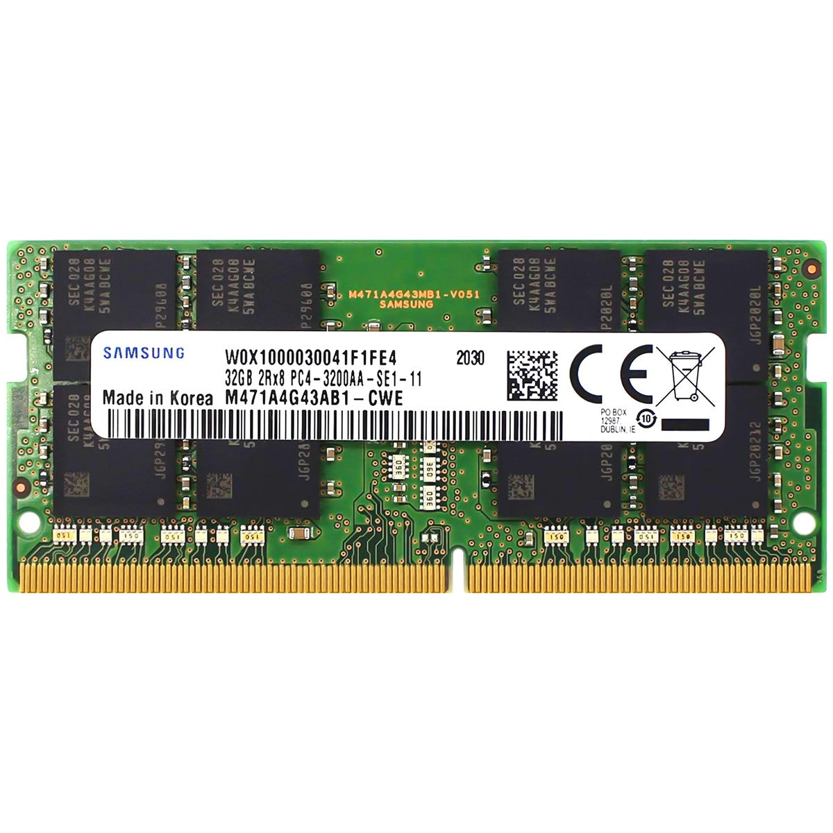 SAMSUNG 32GB DDR4 SO-DIMM | 3200MHz | 260-pin | 2Rx8 | 1-year Warranty