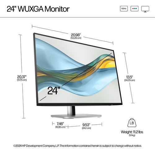 HP S5 Pro 524pn Refurbished | 24" IPS WUXGA Monitor | 1920x1200 | HDMI/DP/VESA | 12M Warranty